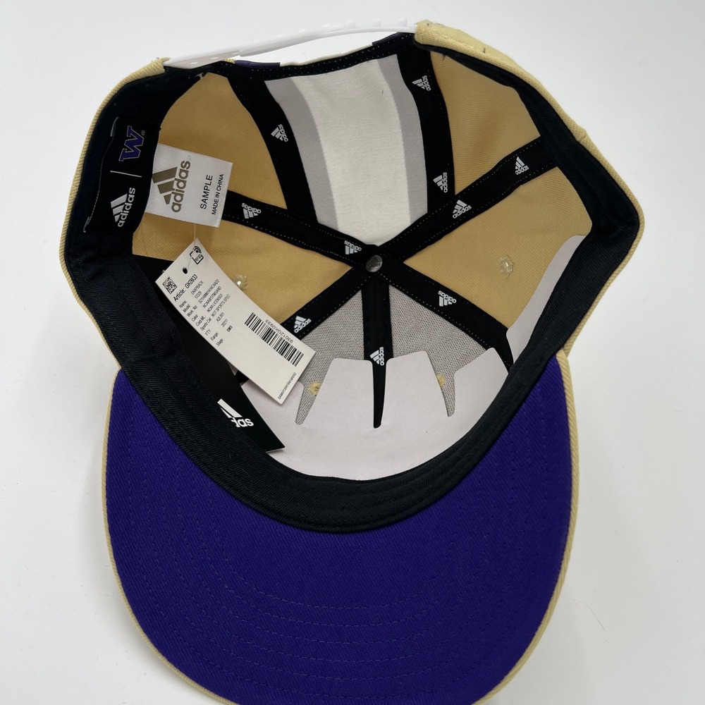 Adidas Washington Huskies W Snapback Hat Tan‎ Purple Adidas Logo NCAA - Picture 5 of 6